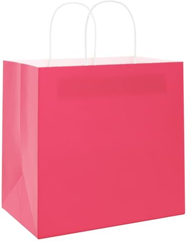 vidaXL Papiertragetaschen 250 Stk., Papiertüten mit Henkeln, Kraftpapiertüten, Geschenktüten für Einkaufen Hochzeiten Verpackungen Partys Geburtstag Weihnachten, Rosa 54x15x49cm