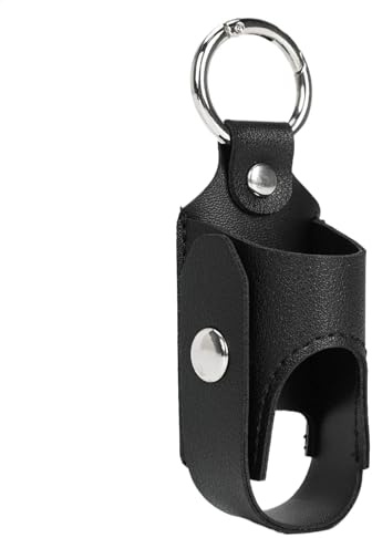 Liakyunf per inalatore, in pelle, con portachiavi, portatile, per scuola, campeggio, viaggi, viaggi di lavoro, casa, Nero , Refer to description, Unisex