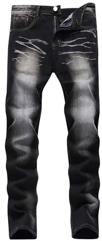 Herr Slim Fit Biker Jeans Slim Fit Jeans Män Stretch Tonåring Casual Mode Designer Klassisk Normal Fit Basic Denim Byxor Raka Ben Mode Komfort Flex Midja Jeans Dekoratörer Byxor, Svart, S