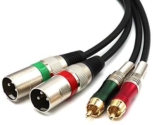 SiYear Cable dual XLR a RCA, 2 XLR macho a 2 RCA Phono Plug HiFi Cable de audio para amplificador, mezclador, micrófono (3 m)