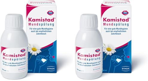 Kamistad Chlorhexidin Mundspülung - bei empfindlichem Zahnfleisch als ergänzende Pflege für eine gute Mundhygiene - antibakteriell - hilft, Karies vorzubeugen - 1 x 150 ml (Packung mit 2)
