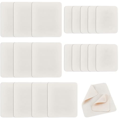 NICENEEDED 20 Pcs Pre Cut Chamois Cloth, 2 Size Clay Pottery Tools, Soft Trimming Mud Chamois Leather Pottery Tool Kit for Smoothing Pot Rim Ceramic Clay Trimming