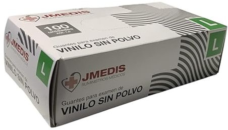 JMEDIS - Guanti in vinile senza polvere, 100 pezzi, per esami medici (10, L L)