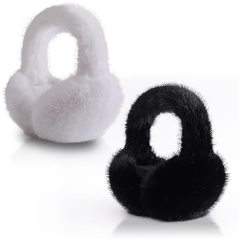 Kuchisity 2er-Pack Ohrenschützer für Frauen, Verdickung Plüsch Ohrenschützer, Stylische Ohrbedeckungen für Damen und Herren