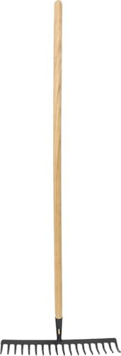 rastrillo - rastrillo de Obra de 16 Dientes, con Mango de 135 cm, Ideal para nivelar y Alisar Superficies en construcción y jardinería.