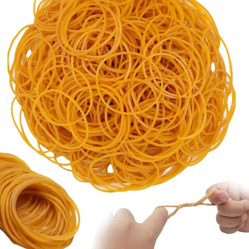 1800 Pcs 38 * 1.4mm Yellow Elastic Bands Strong Rubber Bands Heavy Duty Stretchable Bands Natural For Office School Supplies Home Paper Bank