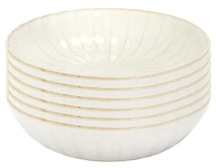 AltoBuy Set de 6 Assiettes Creuses Beiges en céramique (Ø20cm) - Shelly