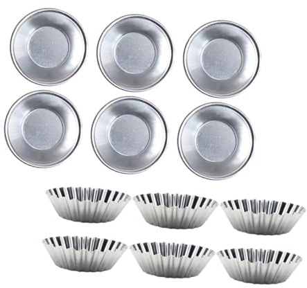 MUELODSIC 12 piezas Molde para Tartaletas Mini Resistente Antiadherente para Horno y Repostería para Pudín y Postres Caseros Cocina y Pastelerías
