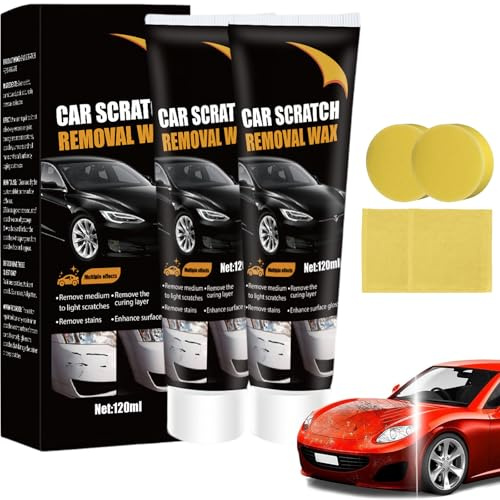 Kratzer Entferner Auto, 2 Stück Auto Kratzer Entferner Car Scratch Remover Wax, 120ml Autolack Kratzer Entferner Autopolitur, Autokratzer Reparatur Paste