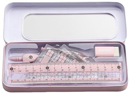 Vesidoloy Geometrie-Set für Studenten, Winkelmesser und zum Zeichnen, professionelles quadratisches Schreibwaren für Teenager, Studenten, Kinder, Studium, Klassenzimmer, Design, Kunst