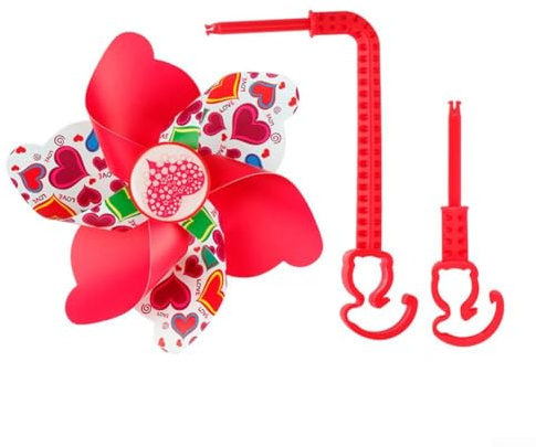 Gdfnmogo Kids' For Bike Handlebar Windmill Decorations, PVC Fan Blade + PC Strut, Flower Pinwheel for, Scooter, Stroller, Tricycle(1)