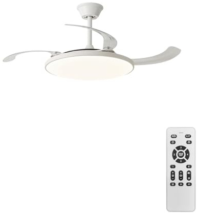 Ventilador de Techo con Luz Ultrafino, Plafón LED 60W 6900lm con Motor DC Silencioso, Diseño Moderno Extraplano, Mando a Distancia, Función Verano/Invierno, Dormitorio y Salón