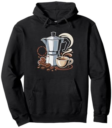 Espresso sur Le Feu Fanatique Cafetière Moka Rituel Matinal Sweat à Capuche