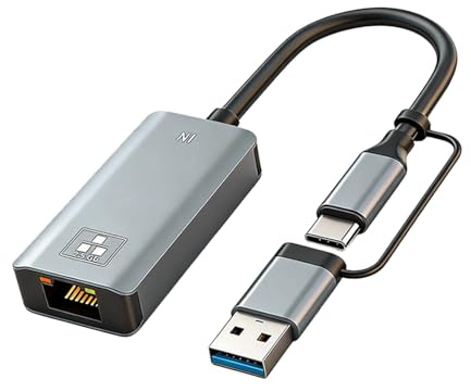 Adaptador de red Ethernet tipo C/USB a RJ45, adaptador de red tipo C, adaptador Ethernet rápido para escritorio Gigabit