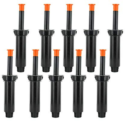 Rain Bird 1800 Serie Pop-Up-Sprinkler, 10 Stück, Düsen Nicht im Lieferumfang enthalten, RainBird 10,2 cm 1804 Modell Pop Up Bewässerungssprinkler für Rasen, Hof, Garten, Pflanzbeete