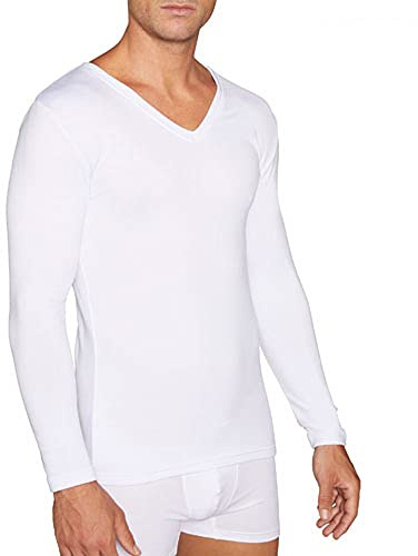 YSABEL MORA - Camiseta Interior Térmica Cuello Pico Manga Larga - Ropa Interior Hombre - Retención de Calor, Transpirable, Ajuste Cómodo, Ideal para Climas Fríos, Tecnología Avanzada.