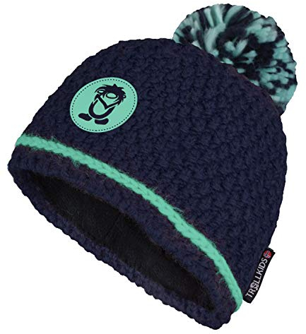Trollkids Mädchen Hemsedal Bommelmütze, Marineblau/Türkis, Größe 2-5 Years; 48-52cm