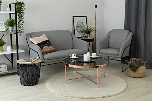 rugsx Modern teppiche Bunny für Kinderzimmer, Wohnzimmer, Schlafzimmer, sehr dick, Plüsch, beige Kreis 100 cm