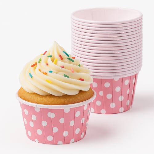 Jenngaoo 100 Stück Mini Muffinförmchen aus Papier, Rosa | Kleine Cupcake Liner für Geburtstag, Party, Hochzeit, Hitzebeständig, Vielseitig Einsetzbar, Backzubehör