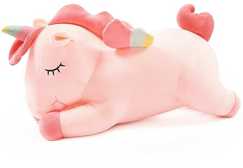 SNOWOLF Peluche de Unicornio con diseño de Unicornio y Peluche con alas de Arco Iris, Juguete Kawaii para niños y niñas (30CM/11.8Inch, Pink)