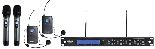 Kit 4 radiomicrofoni UHF - 2 palmari 2 lavalier