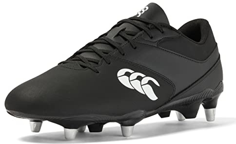 Canterbury av Nya Zeeland unisex Phoenix Raze mjuka gräsmattor rugbystövlar, svart/vit, 7 UK