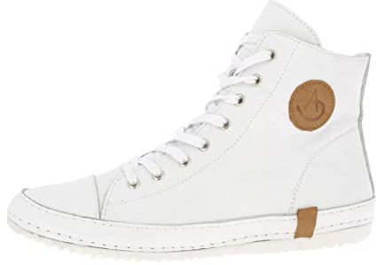 Andrea Conti Damen Stiefelette High Top Sneaker lässig mit Highlights 0025902, Größe:40 EU, Farbe:Weiß