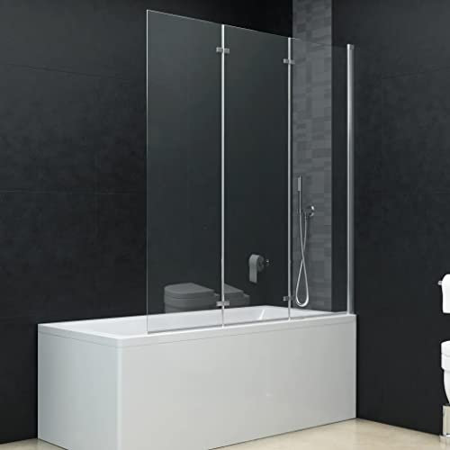 ZEYUAN Faltbare Duschkabine 3 Paneele ESG, Duschabtrennung, Schiebetür Dusche, Duschwanddichtung, Duschkabinen Ersatzteile, Dusche Eckeinstieg, 130 x 138 cm