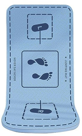 ToeWoe Springseil-Matte Groß rutschfest Matte für Turngeräte Schockabsorbierend Übungs-Sprungmatte für Springseil, Yoga, Pilates, Fitness-Übung (Color : Blue, Size : 135 * 90cm*8mm)