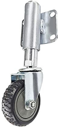 Lenkrollen Tor-Lenkrolle mit Federbelastung, 5-Zoll-Schwerlast-Lenkrollen für Möbel, Polyurethan-Rad, höhenverstellbar 30/60 mm, Tragfähigkeit 220 lbs, für Bauernhofzaun T (Universal 60 mm)