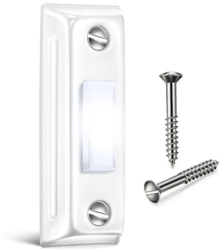 Dreyoo Metal Doorbell Push Button, Heavy Duty Metal Door Bell Wired Button LED Lighted Wall Mounted Door Bell Push Buttons for Home Universal Garage Opener Switch Property in Copyright(White)