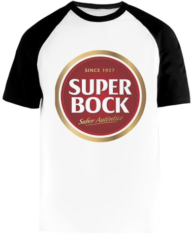 GUNMANTOR Super Bock Since 1927 Logo T-Shirt De Baseball Blanc pour Hommes Femmes Manches Courtes Unisexe Col Rond White Unisex