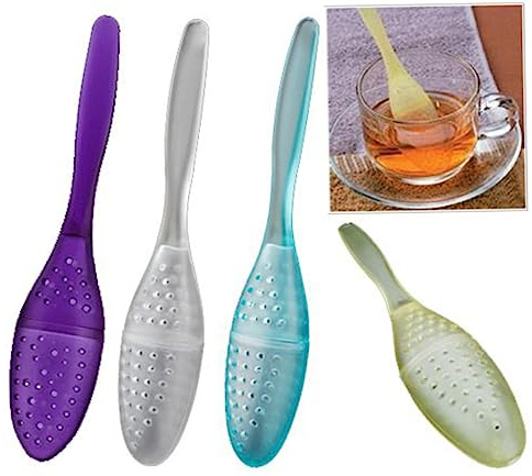 FUNOMOCYA Plastic Tadpole Tea Strainer Infuser Filter Teaspoon Assorted Safe-Grade ABS for Glasses or Mugs Random Color