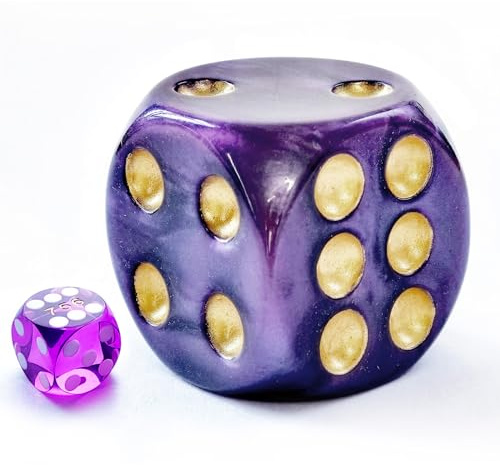 Solid Acrylic Jumbo 40MM Pearl Violet D6 Dadi, dadi grandi per giocare