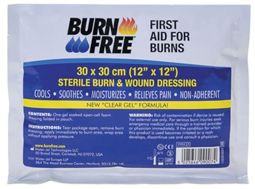 Erste-Hilfe-Verband auf Basis von Hydrogel für Verbrennungen, steril, Burnfree Gaze, 30 x 30 cm