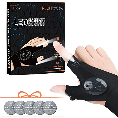 HOUSETEC LED-Taschenlampen-Handschuhe, Geschenke für Männer – Strumpffüller für Männer und Frauen, Weihnachten, Geburtstag, Geschenke für Vater, Ehemann, Ihn