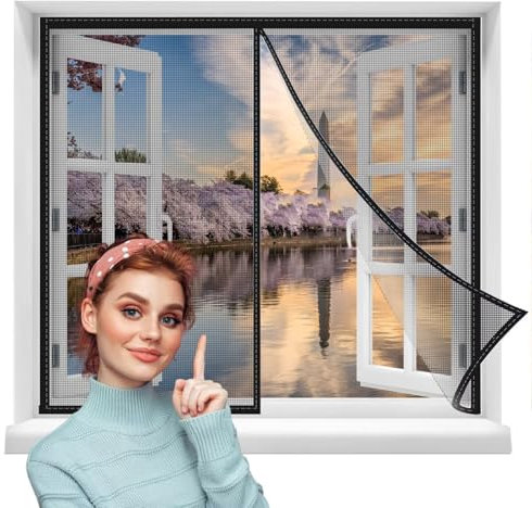 Magnetic Curtain for Magnetic 105x165cm Door Curtain Mosquito Net Made to Measure Door Anti Fly Curtain for Hallways, Doors Black