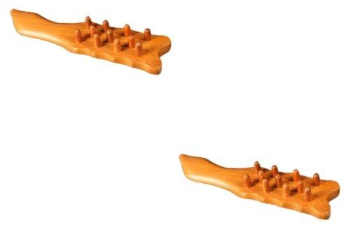 Healvian 2pièces Peigne Naturel De Massage Antistatique Pour Cheveux Accessoire De Soin Capillaire Avec Épais Peigne Jaune