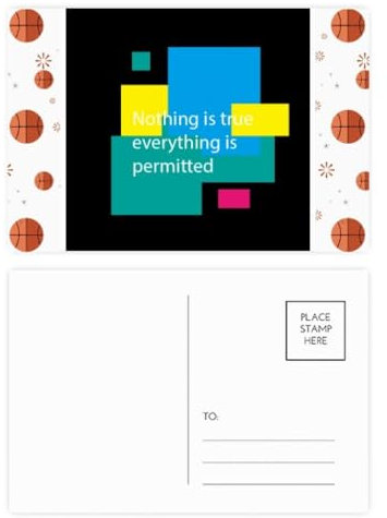 Nothing Is True Everything Is Pertted Basketball-Postkarten-Set, Dankeskarte, Versandseite, 20 Stück