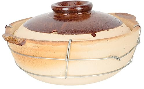 Cabilock Casseruola in Terracotta Con Manico 0,5l Pentola Per Stufato Fatto in Casa Pentola Da Cucina Multifunzionale Per Zuppa e Brasati Uso Domestico e Pranzi Conviviali