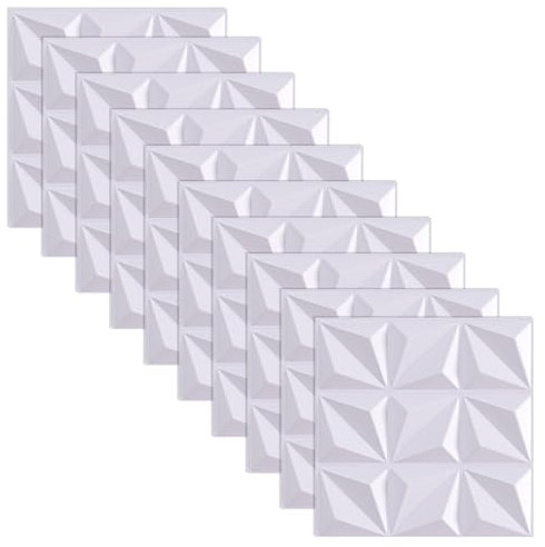‎posionks - 30 x 30 cm - Panneaux muraux autocollants 3D - Blanc - Revêtement mural 3D - Panneaux muraux 3D en PVC, murs de salle de jeux, plafond - Panneaux muraux structurés décoratifs