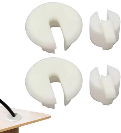 Kit de montaje de cables, pasacables de pared, juego de gestión de cables para agujeros de muebles, 2 unidades, juego de pasacables de pared para TV, fácil de montar