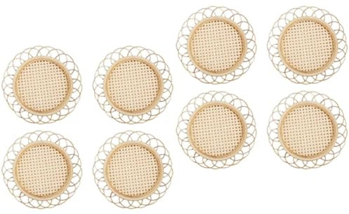 PRETYZOOM 2 Ensembles Dessous De Verre en Jouets Décor Tasse De Montagnes Russes À Thé Étagère Voiture Macramé Pot Toile De Jute De Plein Air Corbeille Plaque Beige 4 Pièces * 2