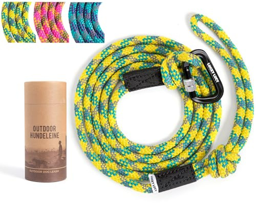 Hundeleine 2m reflektierend, komfortable Anti Zug Hundeleine für mittel & große Hunde, weiches Nylon mit gepolstertem Griff, Sicherheitskarabiner aus Aluminium, Trainings & Jogging Leine, Seeblau