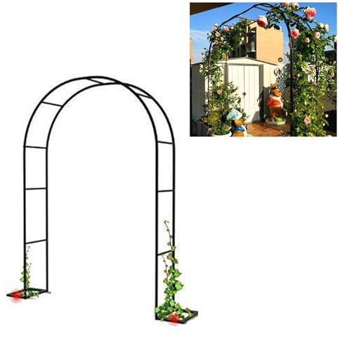 KKTX Arc Rose Arc à moitié Arc, arbores d'arc de Jardin à l'épreuve des intempéries pour Plante d'escalade, fête de mariée de Mariage décorations élégantesBlack,2.8x2.5m