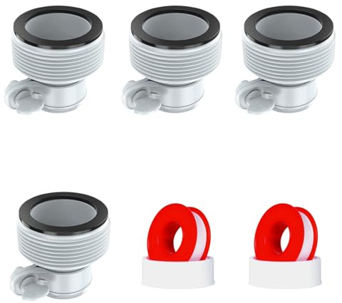 SIGANDG Raccord Piscine,Adaptateur Tuyau Piscine, Raccord Pompe Piscine,Adaptateur de Conversion de Tuyau B pour Raccords 1,25-1,5,Pour l'interface de Pompe à Filtre Intex(4 Pièces)