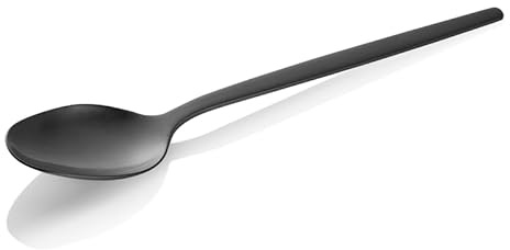 Lot de 24 cuillères de table Alex noires avec revêtement PVD noir mat, 21 cm, acier nickel-chrome 18/10