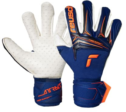 Reusch Profi Torwarthandschuhe Erwachsene | Fingerschutz | starker Grip | atmungsaktiv, für Training & Spiel, geeignet für Kunstrasen & Naturrasen, Größe 7,5-12, Attrakt SpeedBump Finger Support