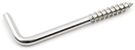 Design61 10x Gerade Schraubhaken Edelstahl Konsolhaken Stahlhaken 60 x 4 mm Wandhaken mit Gewinde Einschraubhaken für Wand & Decke Haken zur Befestigung von Seilen Ketten Pflanzen Lampen