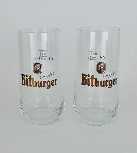 Generisch Bitburger Bier Gläser 0,2l Glas/Gläser/Bierglas/Sammler/Bier/Pilsglas/Bar/Gastro / 2er Set